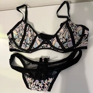 For Love & Lemons 2-Piece Set in Floral Neon